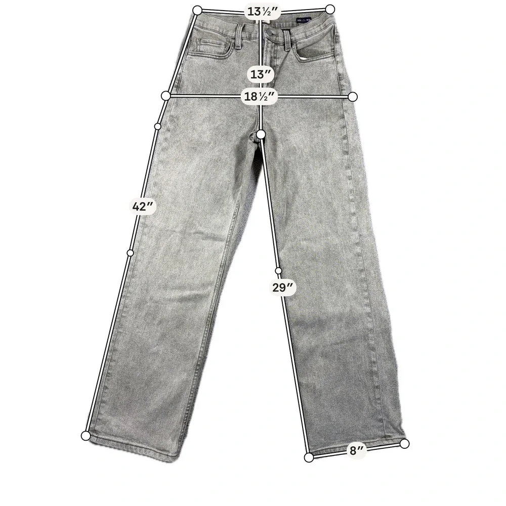 Faherty Jeans Womens 28x29 Gray Slim Straight Gray Sunwashed Denim WBS2506-OHW
